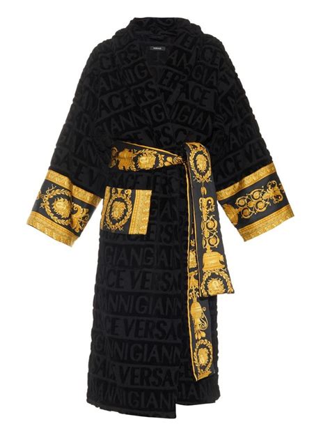 versace bathrobe black and gold replica|Versace dressing gown sale.